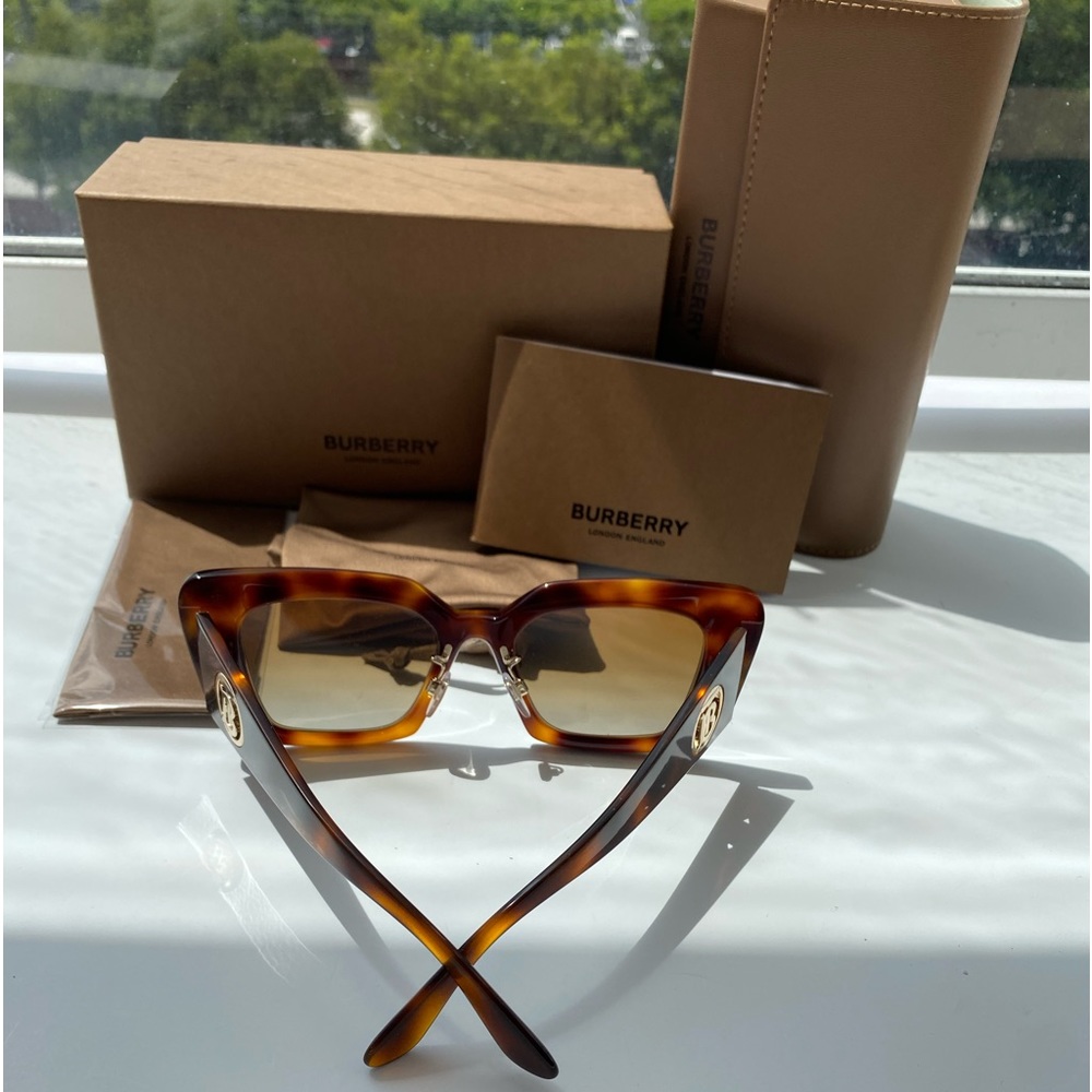 New  - Burberry Havana Brown New Be4344 3316/13 Women 4344 Sunglasses - Picture 4 of 14